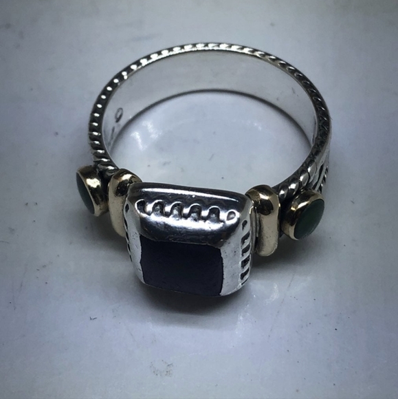 Vintage Reve Sterling Silver 14k Yellow Gold Ring 7 - Picture 7 of 8